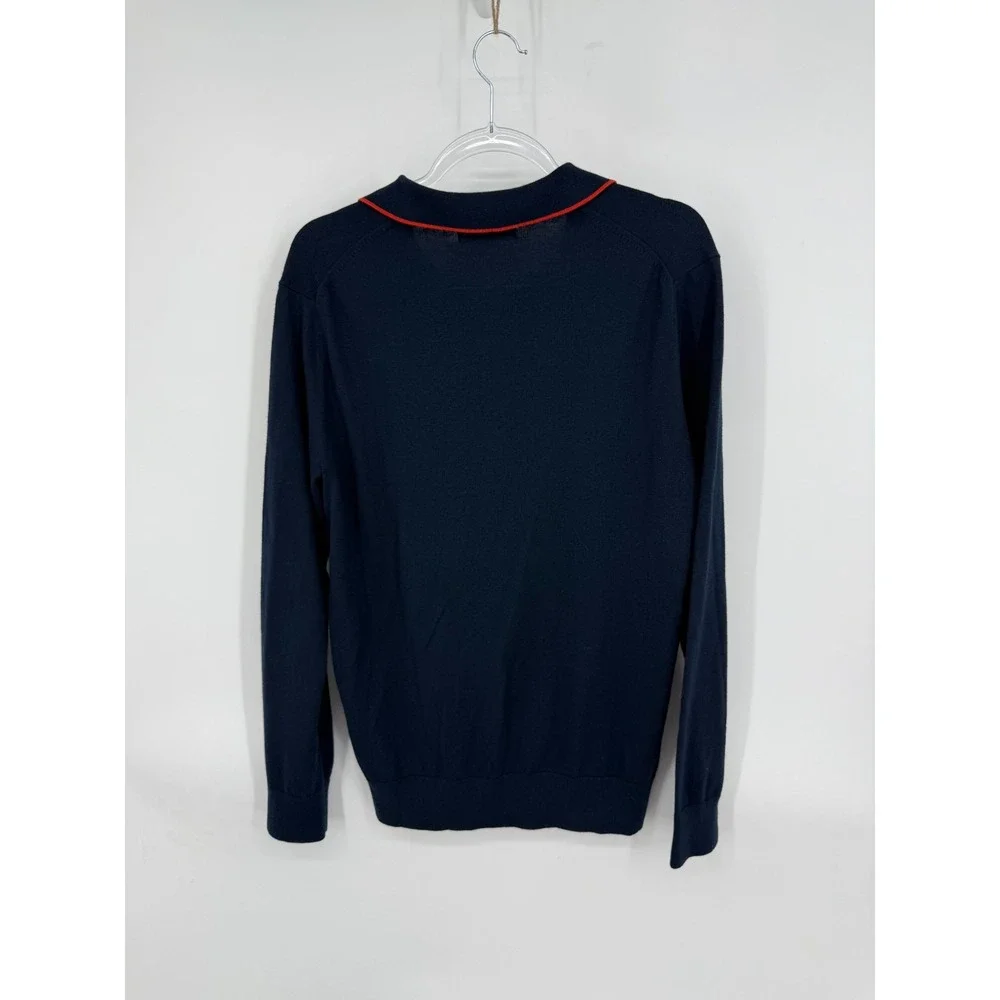 Banana Republic Cashmere Wool Silk Long Sleeve Polo Preppy Quiet Luxury Heritage